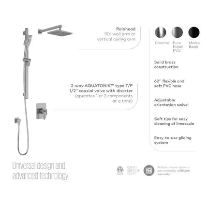 Kalia SquareOne TCD1 Aquatonik Coaxial Shower Faucet System - Plumbing Market