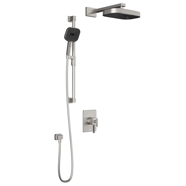 Kalia SquareOne TCD1 PREMIA (Valve Not Included) : AQUATONIK T/P Coaxial Shower System with Wallarm Pure Nickel - Plumbing Market