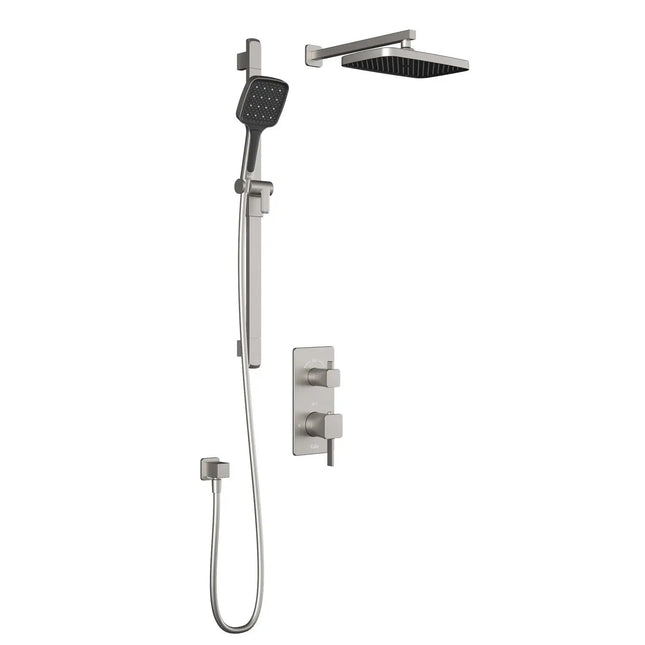 Kalia SquareOne  TD2 PLUS : AQUATONIK T/P with Diverter Shower System with Wallarm Pure Nickel - Plumbing Market