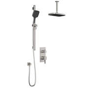 Kalia SquareOne TD2 PLUS (Valve Not Included) : AQUATONIK T/P with Diverter Shower System with Vertical Ceiling Arm Pure Nickel - Plumbing Market