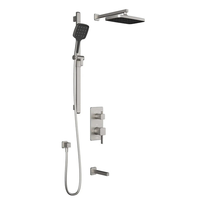 Kalia SquareOne TD3 PLUS : AQUATONIK T/P with Diverter Shower System with Wallarm Pure Nickel - Plumbing Market