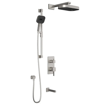 Kalia SquareOne TD3 PREMIA (Valve Not Included) : AQUATONIK T/P with Diverter Shower System with Wallarm Pure Nickel - Plumbing Market
