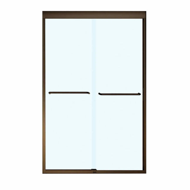 Kameleon 43-47 x 71 in. 6 mm Bypass Shower Door for Alcove Installation with Clear glass in Dark Bronze - Plumbing Market
