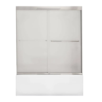 Kameleon 55-59 x 57 in. 6 mm Bypass Tub Door for Alcove Installation with Frosted glass in Chrome - Plumbing Market