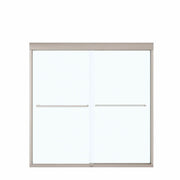 Kameleon 55-59 x 57 in. 8 mm Bypass Tub Door for Alcove Installation with Clear glass in Brushed Nickel - Plumbing Market