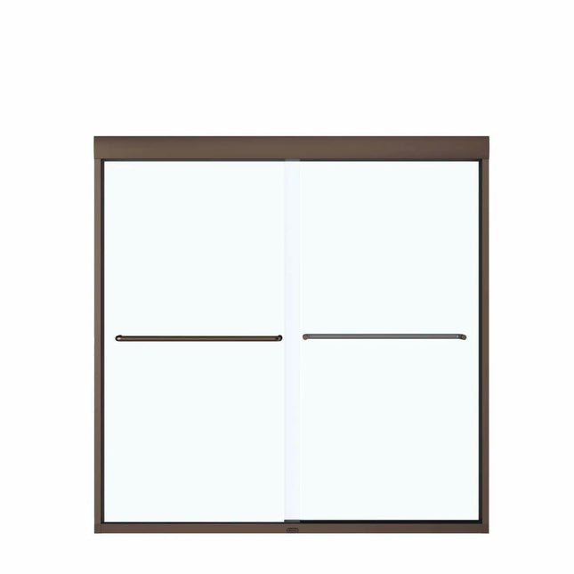 Kameleon 55-59 x 57 in. 8 mm Bypass Tub Door for Alcove Installation with Clear glass in Dark Bronze - Plumbing Market