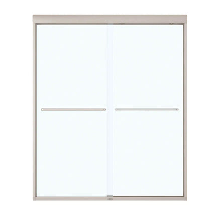 Kameleon 55-59 x 71 in. 6 mm Bypass Shower Door for Alcove Installation with Clear glass in Brushed Nickel - Plumbing Market