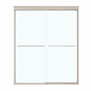 Kameleon 55-59 x 71 in. 6 mm Bypass Shower Door for Alcove Installation with Clear glass in Brushed Nickel - Plumbing Market