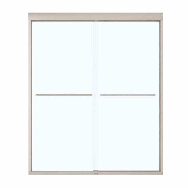 Kameleon 55-59 x 71 in. 6 mm Bypass Shower Door for Alcove Installation with Clear glass in Brushed Nickel - Plumbing Market