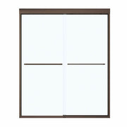Kameleon 55-59 x 71 in. 6 mm Bypass Shower Door for Alcove Installation with Clear glass in Dark Bronze - Plumbing Market