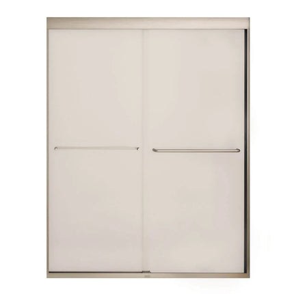 Kameleon 55-59 x 71 in. 6 mm Bypass Shower Door for Alcove Installation with Frosted glass in Brushed Nickel - Plumbing Market