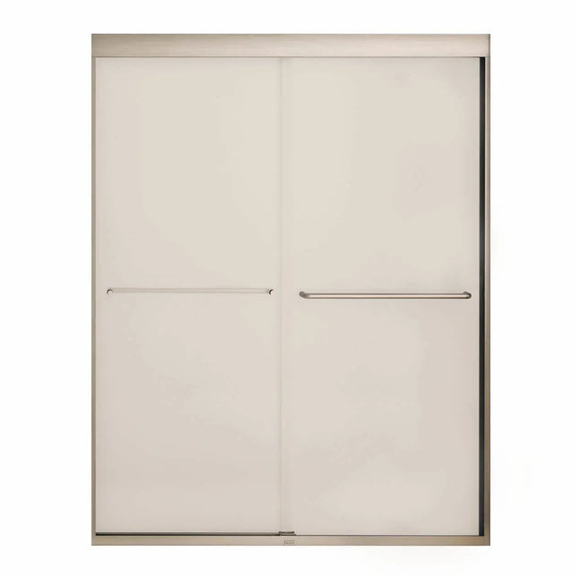 Kameleon 55-59 x 71 in. 6 mm Bypass Shower Door for Alcove Installation with Frosted glass in Brushed Nickel - Plumbing Market