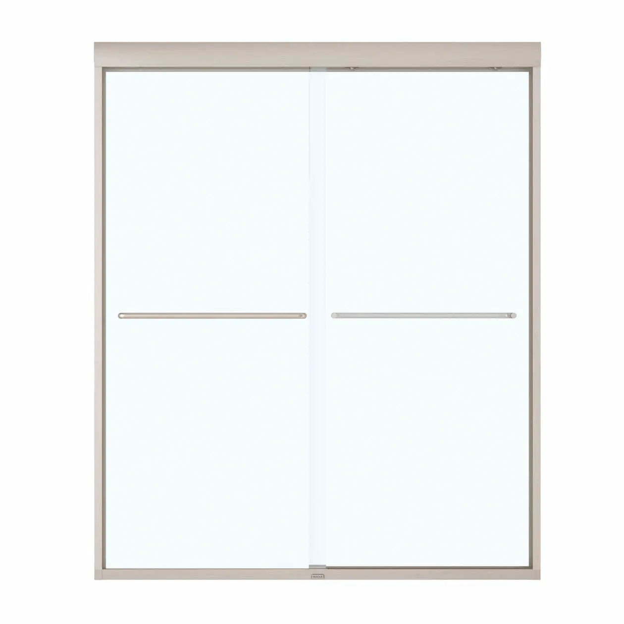 Kameleon 55-59 x 71 in. 8 mm Bypass Shower Door for Alcove Installation with Clear glass in Brushed Nickel - Plumbing Market