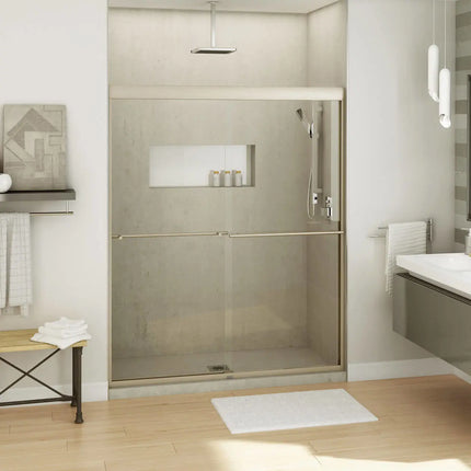 Kameleon SC 55-59 x 71 in. 8 mm Bypass Shower Door for Alcove Installation with Clear glass in Brushed Nickel - Plumbing Market