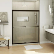 Kameleon SC 55-59 x 71 in. 8 mm Bypass Shower Door for Alcove Installation with Clear glass in Dark Bronze - Plumbing Market