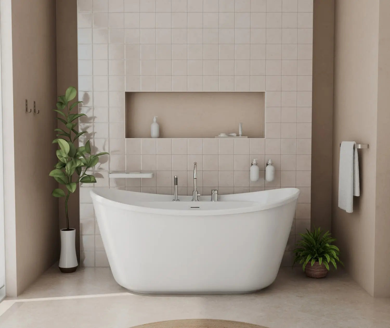 Keros Deckmounted Tub Faucet with Handshower in Chrome - Plumbing Market