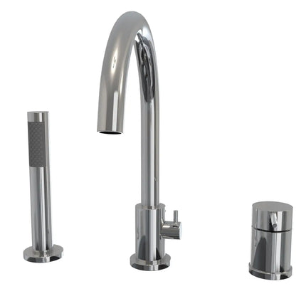Keros Deckmounted Tub Faucet with Handshower in Chrome - Plumbing Market