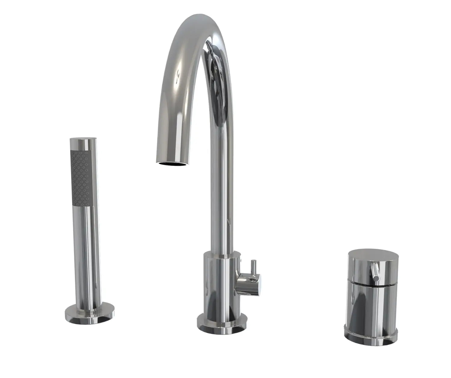 Keros Deckmounted Tub Faucet with Handshower in Chrome - Plumbing Market