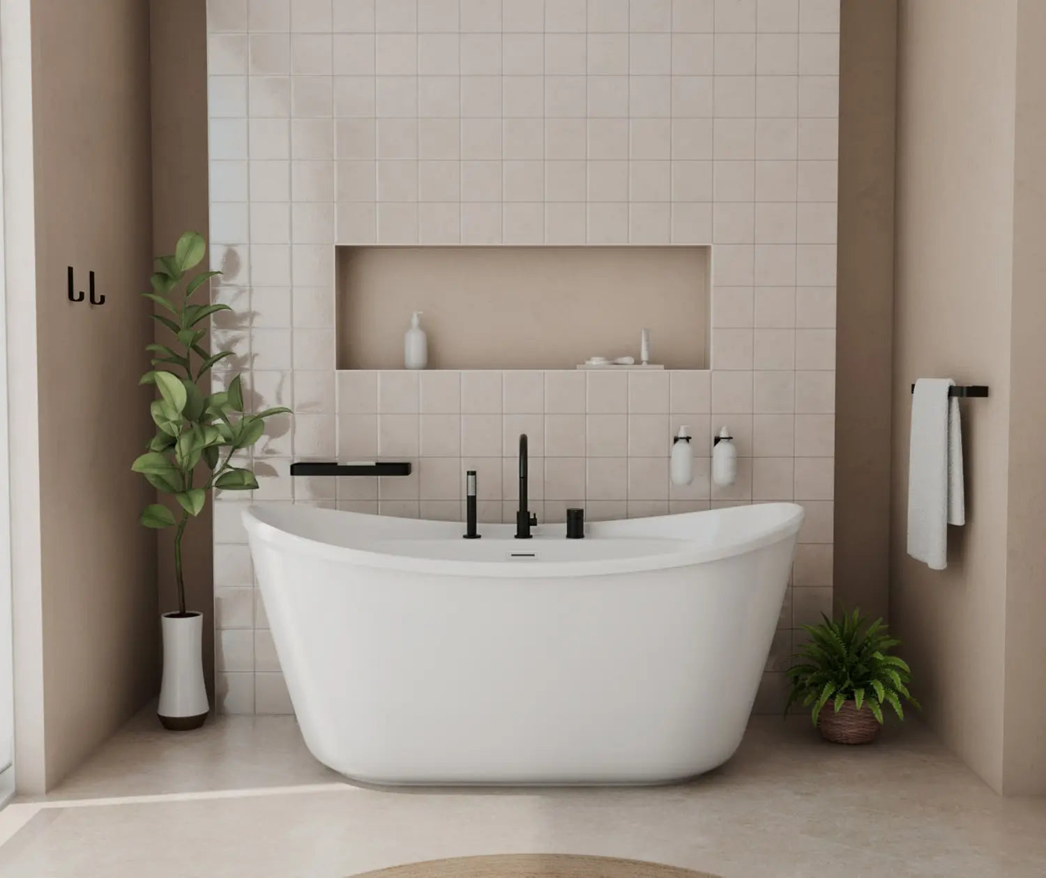 Keros Deckmounted Tub Faucet with Handshower in Matte Black - Plumbing Market