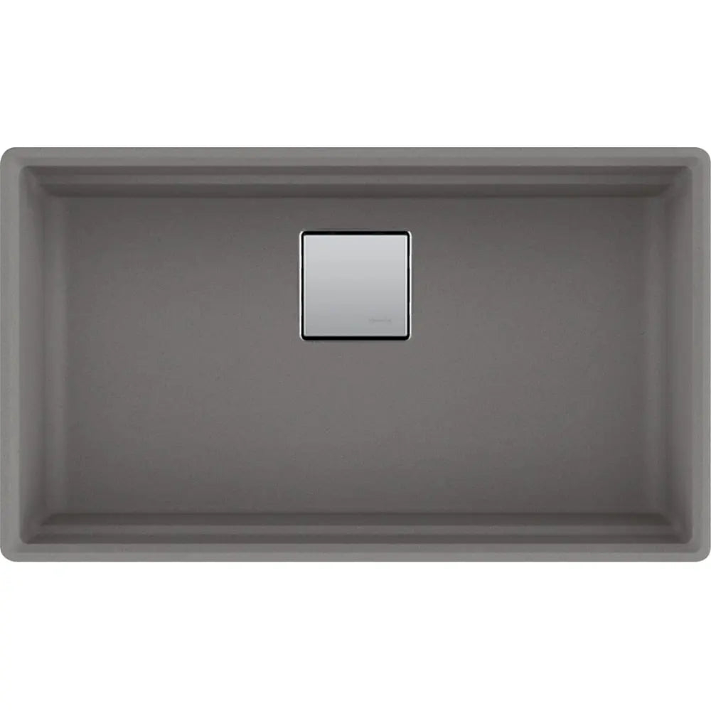 Kindred 32.0-in. x 18.75-in. Undermount Single Bowl Granite Kitchen Sink in Stone Grey - Plumbing Market