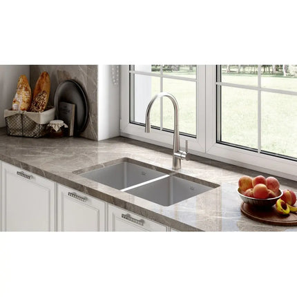 Kindred Brookmore 30.5" x 18.12" Undermount Kitchen Sink 2 Bowls Stainless Steel BDU1831-9 - Plumbing Market