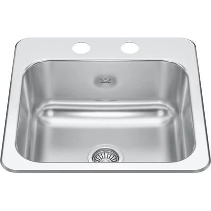 Kindred Creemore 15 x 15 Drop in 2-Hole Stainless Steel Sink - Plumbing Market