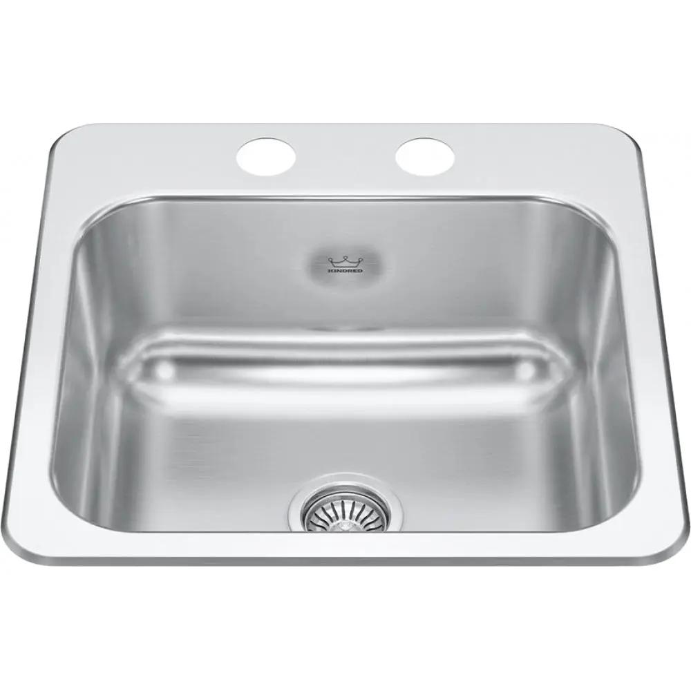 Kindred Creemore 15 x 15 Drop in 2-Hole Stainless Steel Sink - Plumbing Market
