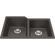 Kindred Urban Granite Undermount Double Bowl Kitchen Sink Grey - Plumbing Market