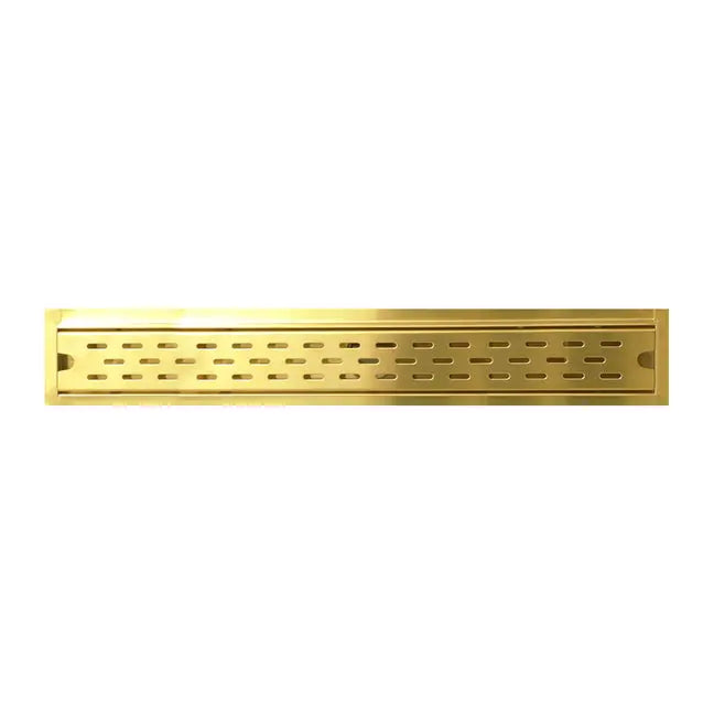 Kodaen 24" X 3" Shower drain w/ flange & membrane. Normal cover. Brushed gold. SD-1083D24BG