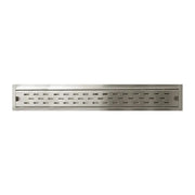 Kodaen 24" X 3" Shower drain w/ flange & membrane. Normal cover. Brushed nickel. SD-1083D24BN