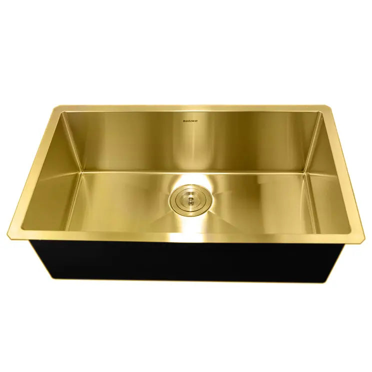Kodaen 30" MISSION UNDERMOUNT KITCHEN SINK-18G SINGLE BOWL Brushed Gold