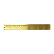 Kodaen 36" X 3" Shower drain w/ flange & membrane. Normal cover. Brushed gold. SD-1083D36BG