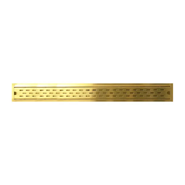 Kodaen 36" X 3" Shower drain w/ flange & membrane. Normal cover. Brushed gold. SD-1083D36BG