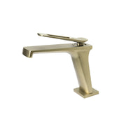 Kodaen Basin LEMAN Single Hole Bathroom Faucet in matte brushed gold.