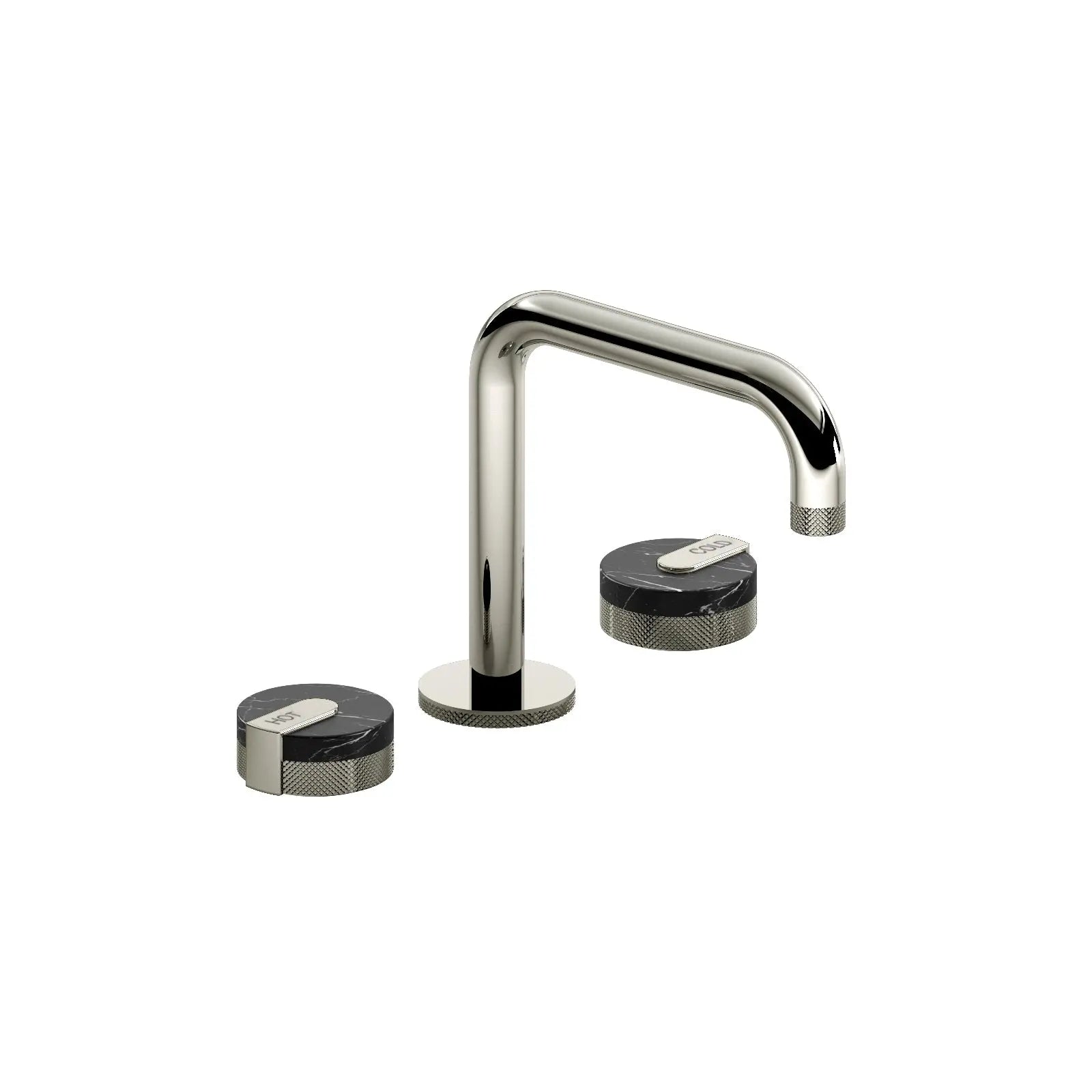 Kodaen Basin MARMO Three Holes Widespread Bathroom Faucet in Chrome