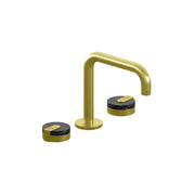 Kodaen Basin MARMO Three Holes Widespread Bathroom Faucet in rich brushed gold.