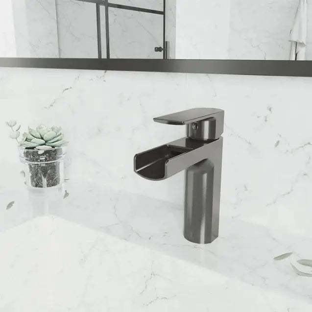 Kodaen Basin faucet ELLISE Single Hole Bathroom Faucet in graphtie black.