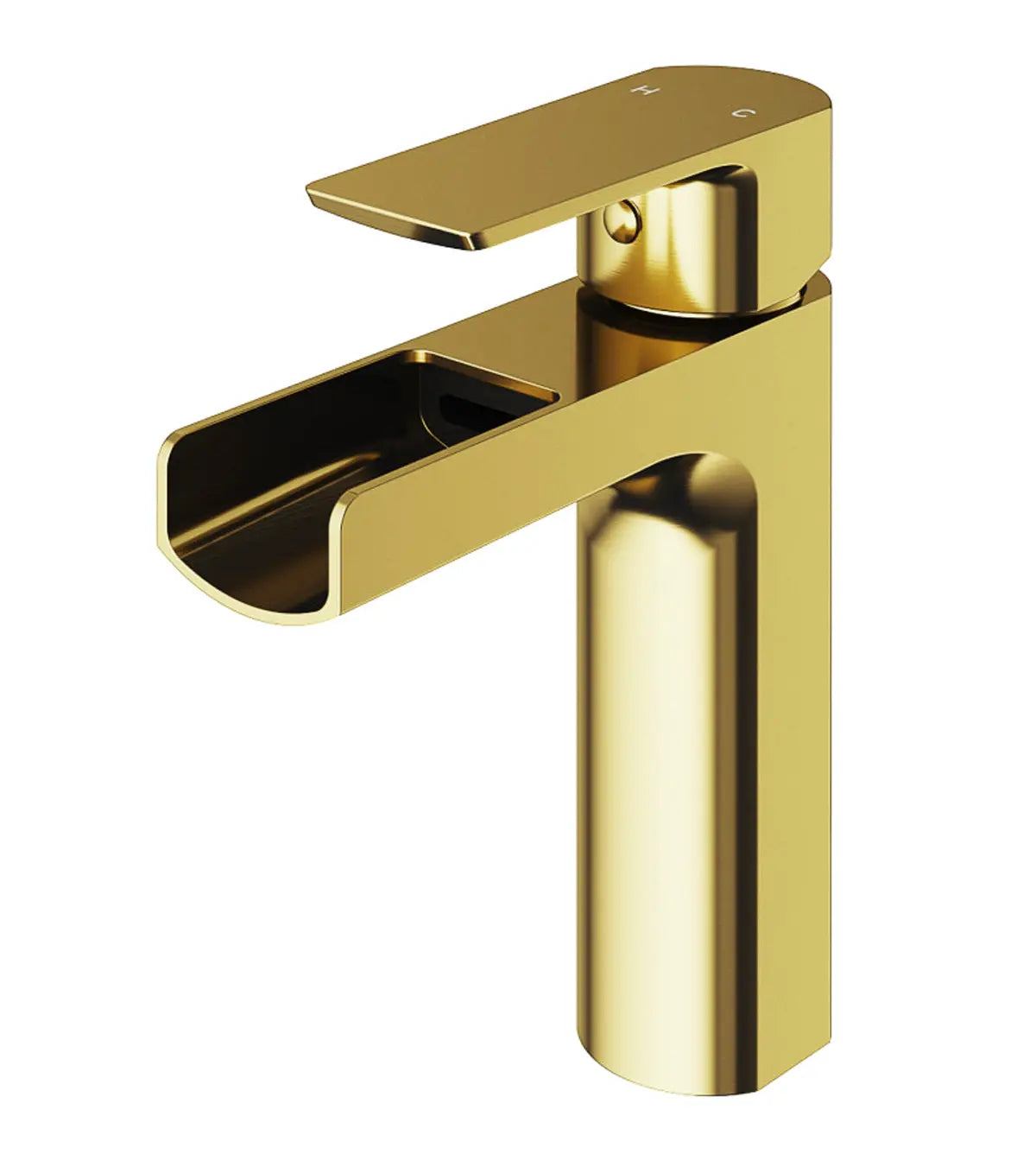 Kodaen Basin faucet ELLISE Single Hole Bathroom Faucet in rich brushed gold.