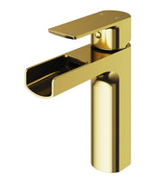 Kodaen Basin faucet ELLISE Single Hole Bathroom Faucet in rich brushed gold.