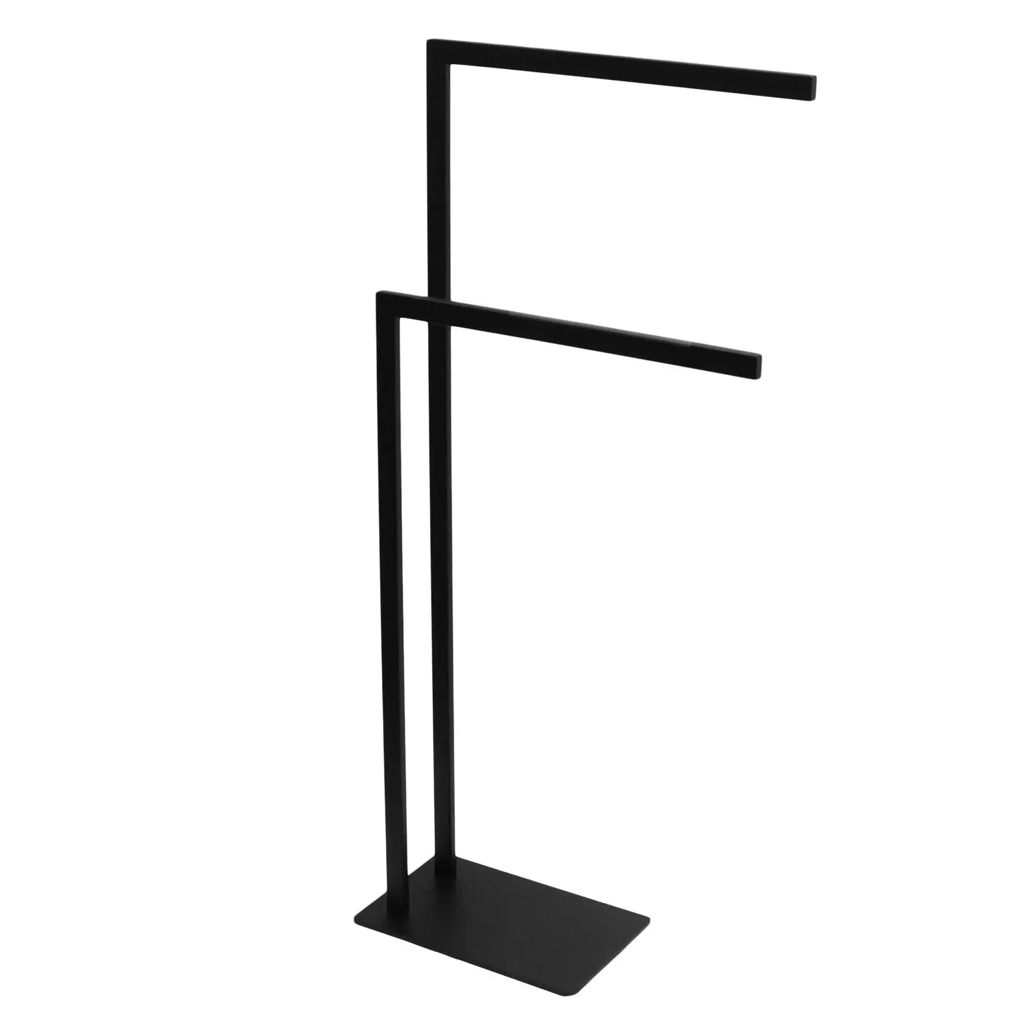 Kodaen Bathtub Freestanding Double Towel Stand in Matte Black