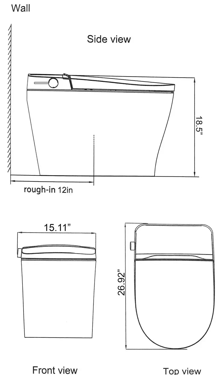 Kodaen CANARY smart toilet with built-in tank with wireless remote - SMT-DQ100
