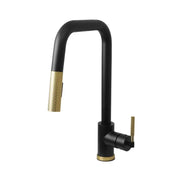 Kodaen CASCADE Single handle Pull-down Spray Kitchen Faucet Brushed Gold / Black