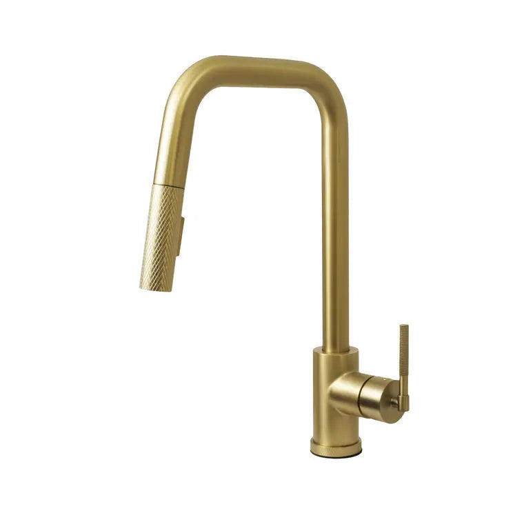 Kodaen CASCADE Single handle Pull-down Spray Kitchen Faucet Brushed Gold