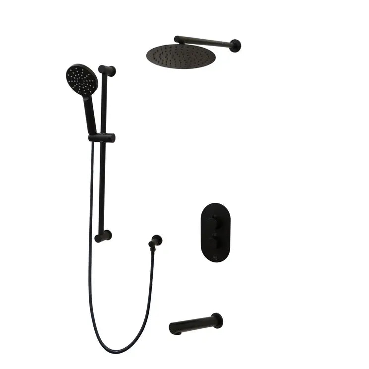Kodaen CRYSTAL serie. 3-way thermostatic shower faucet F57104MB-W10ATS Matte Black