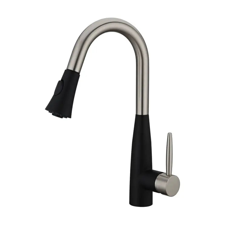 Kodaen DAVISON Pull-down Dual Spray Kitchen Faucet Matte Black - Brushed Nickel