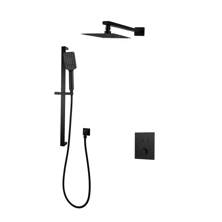 Kodaen DIAMOND serie. 2-way push button thermostatic shower faucet. F58123MB-W10AZ Matte Black