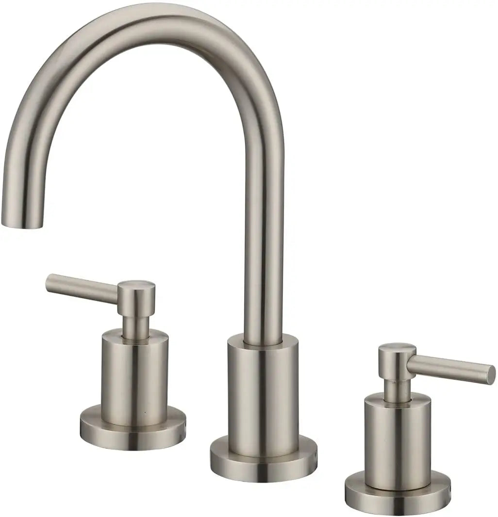 Kodaen ELEGANTE Three Holes Widespread Bathroom Faucet 3-hole in Brushed Nickel