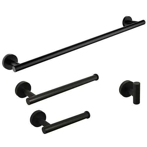 Kodaen ELEGANTE serie. 4-pic bathroom hardware set in matte black.