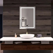 Kodaen EMBRACE Rectangular Framless front-lit LED mirror.Bluetooth speaker version. 24x36