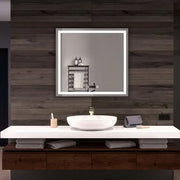 Kodaen EMBRACE Rectangular  Framless front-lit LED mirror.Bluetooth speaker version.  35x32